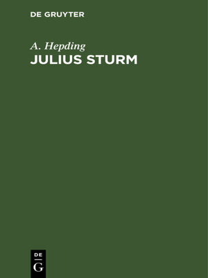 cover image of Julius Sturm